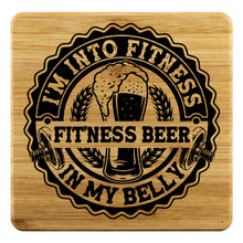 Load image into Gallery viewer, I&#39;m Into Fitness Beer Bamboo Coasters
