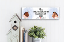 Load image into Gallery viewer, Shared DNA Love Horses Personalized Mother&#39;s Day Sign
