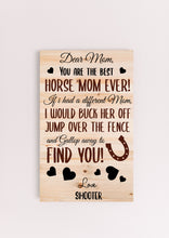 Load image into Gallery viewer, Best Horse Mom Ever Personalized Sign
