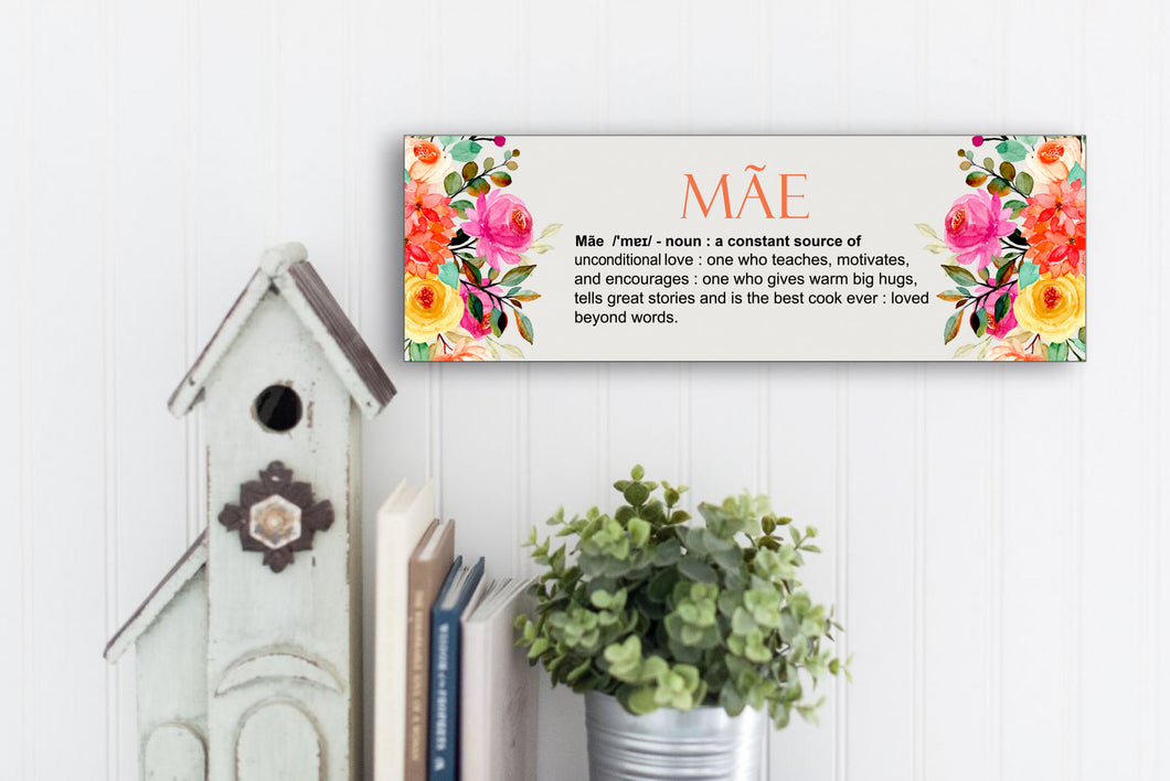 Mãe Definition Mother's Day Sign