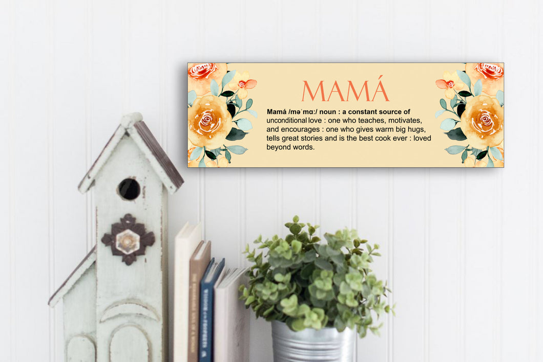 Mamá Definition Mother's Day Sign