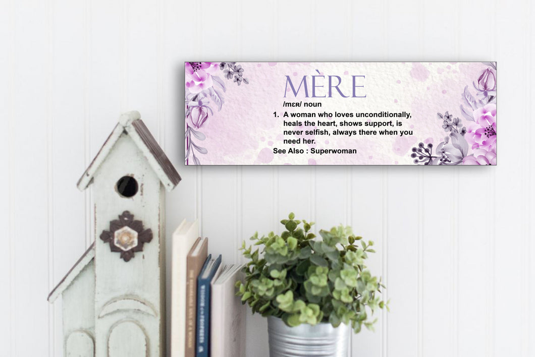 Mère Definition Mother's Day Sign