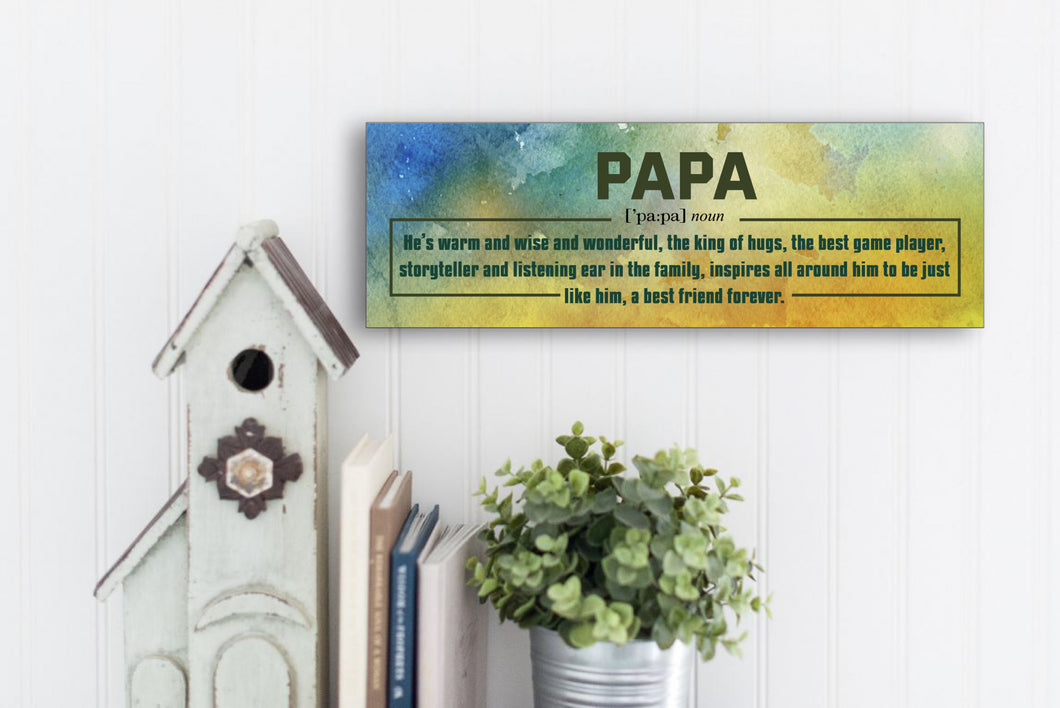 Papá Definition Father's Day Sign