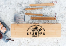 Load image into Gallery viewer, Better When Grandpa Grills It Father&#39;s Day Bamboo BBQ Set
