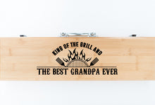 Load image into Gallery viewer, King Of The Grill And Best Grandpa Father&#39;s Day Bamboo BBQ Set
