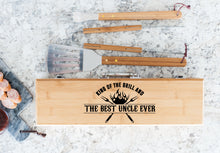 Load image into Gallery viewer, King Of The Grill And Best Uncle Father&#39;s Day Bamboo BBQ Set
