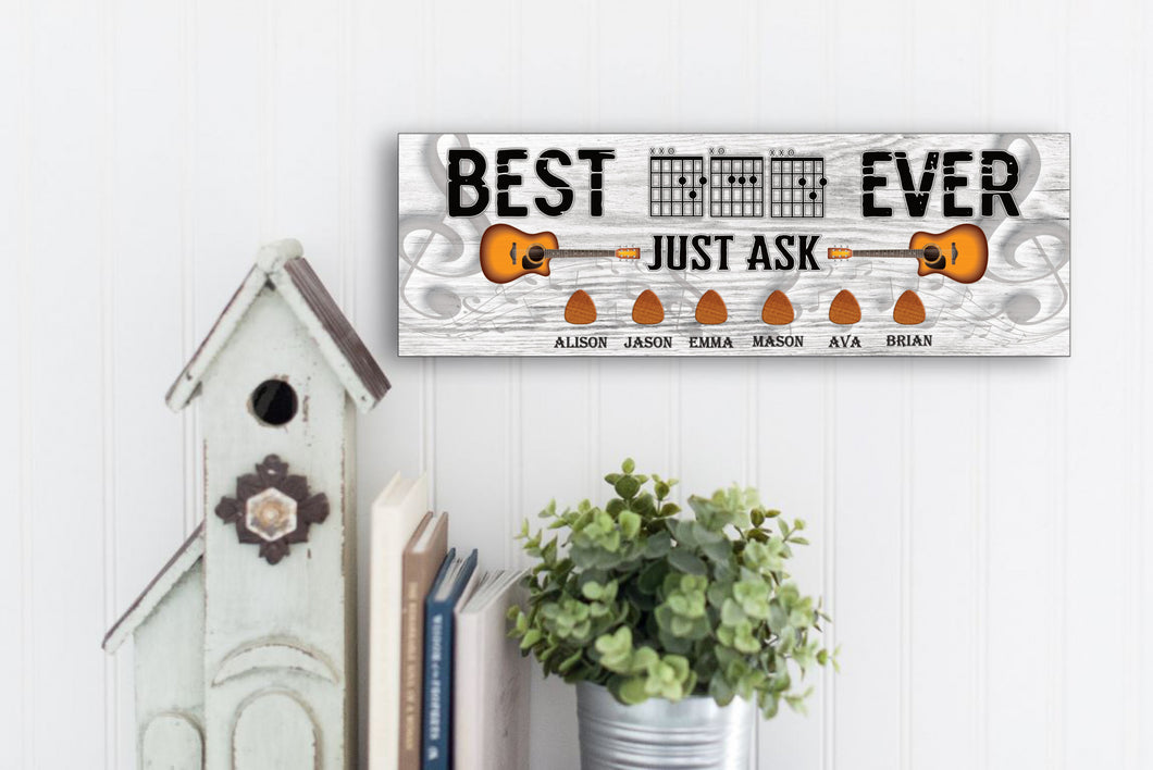 Best Guitar Dad Ever Personalized Sign