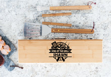 Load image into Gallery viewer, King Of The Grill Personalized Bamboo BBQ Set
