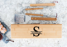 Load image into Gallery viewer, Personalized Monogram Bamboo BBQ Set
