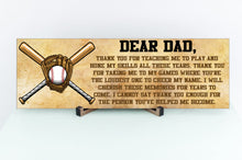 Load image into Gallery viewer, Thank You Baseball Dad Father&#39;s Day Sign
