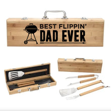 Load image into Gallery viewer, Best Flippin&#39; Dad Ever Father&#39;s Day Bamboo BBQ Set
