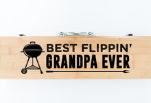 Load image into Gallery viewer, Best Flippin&#39; Grandpa Ever Father&#39;s Day Bamboo BBQ Set
