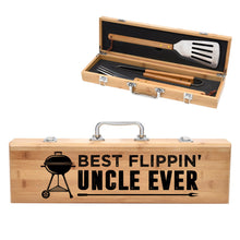 Load image into Gallery viewer, Best Flippin&#39; Uncle Ever Father&#39;s Day Bamboo BBQ Set
