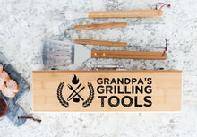 Load image into Gallery viewer, Grandpa&#39;s Grilling Tools Father&#39;s Day Bamboo BBQ Set
