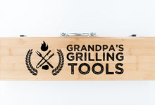 Load image into Gallery viewer, Grandpa&#39;s Grilling Tools Father&#39;s Day Bamboo BBQ Set
