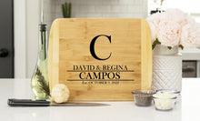 Load image into Gallery viewer, Personalized Wedding Name Bamboo Cutting Board
