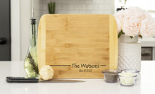 Load image into Gallery viewer, Personalized Family Bamboo Engraved Cutting Board
