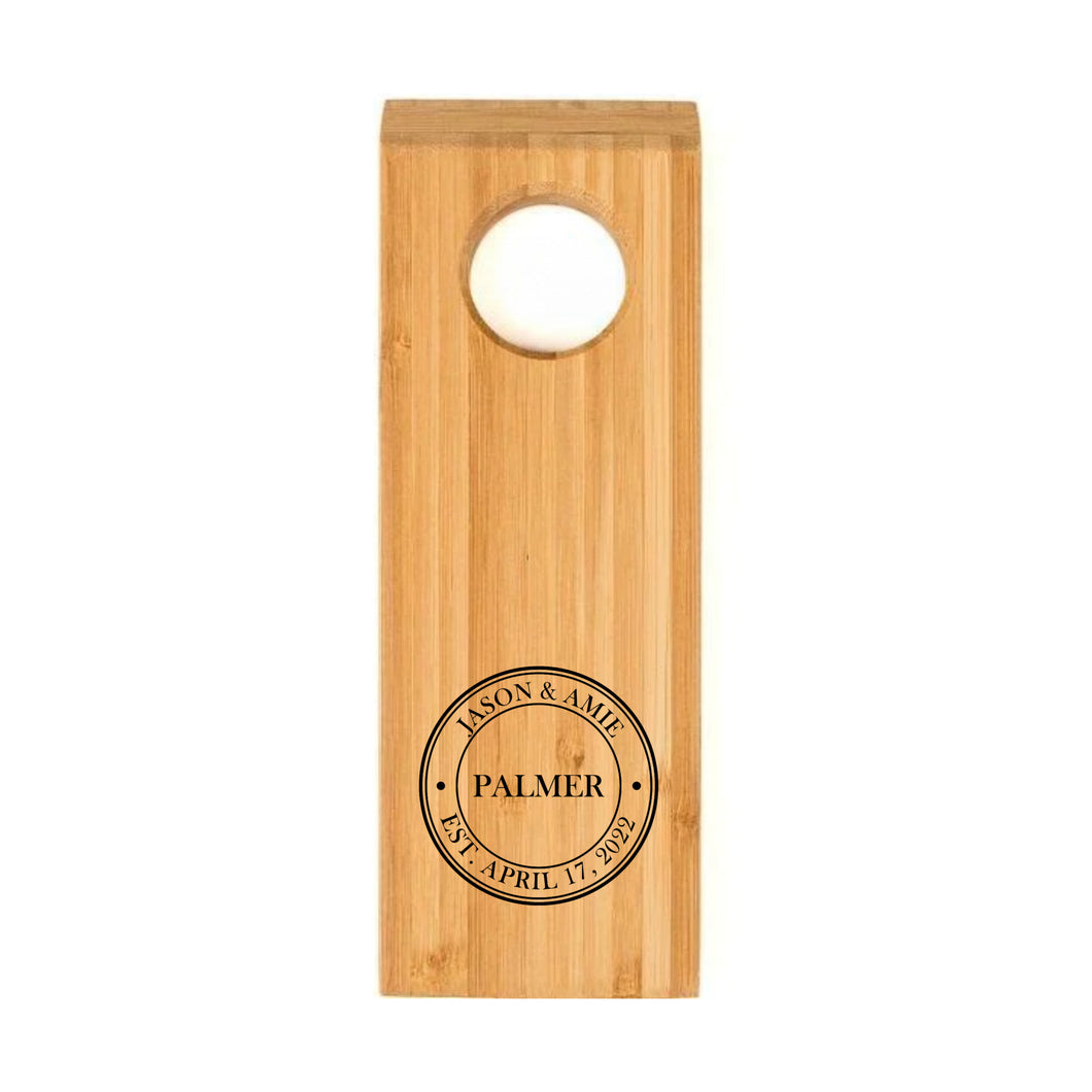 Personalized Family Bamboo Engraved Wine Balancer