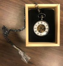 Load image into Gallery viewer, Name &amp; Date Personalized Engraved Gears Pocket Watch
